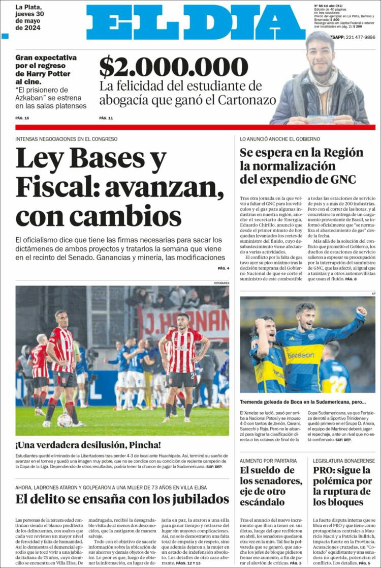 Portada de El Día de la Plata (Argentina)