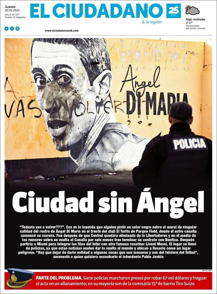 Portada de Diario El Ciudadano (Argentina)