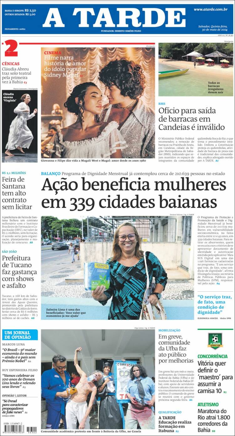Portada de Diário A Tarde (Brasil)