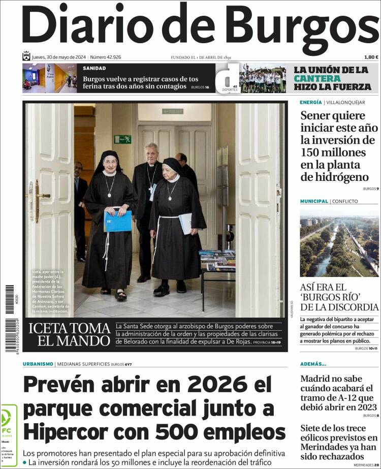 Portada de Diario de Burgos (Espa&ntilde;a)