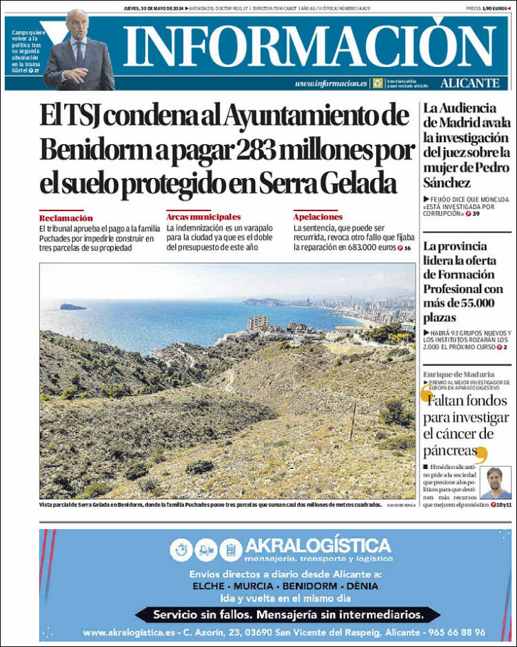 Portada de Diario Información (Espa&ntilde;a)