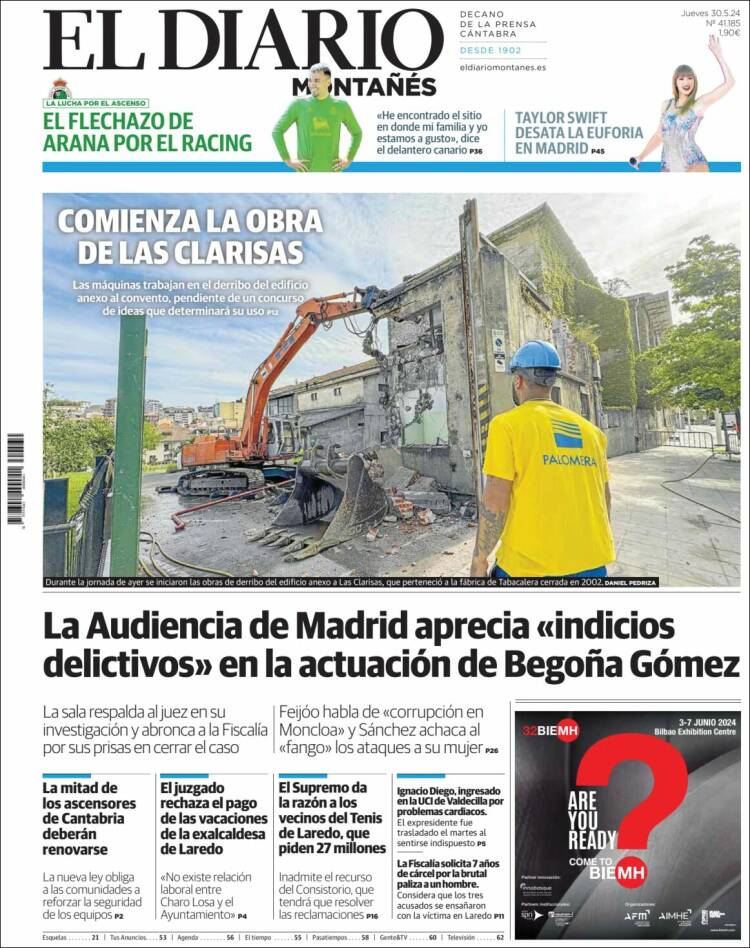 Portada de El Diario Montañés (Espa&ntilde;a)
