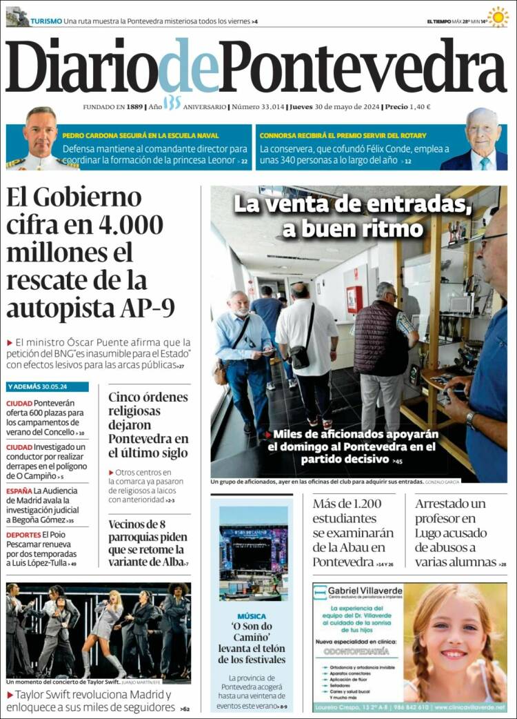 Portada de Diario de Pontevedra (Espa&ntilde;a)