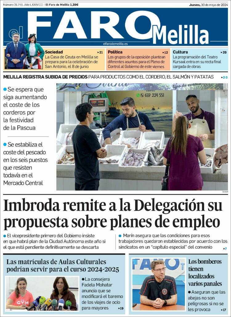 Portada de El Faro de Melilla (Espa&ntilde;a)