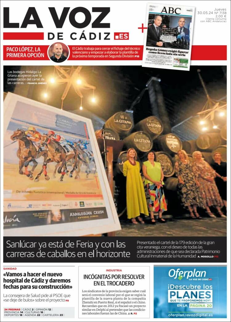 Portada de La Voz de Cádiz (Espa&ntilde;a)