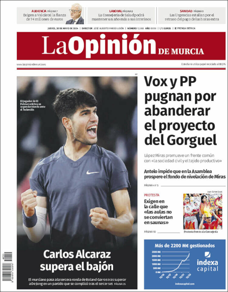 Portada de La Opinión de Murcia (Espa&ntilde;a)