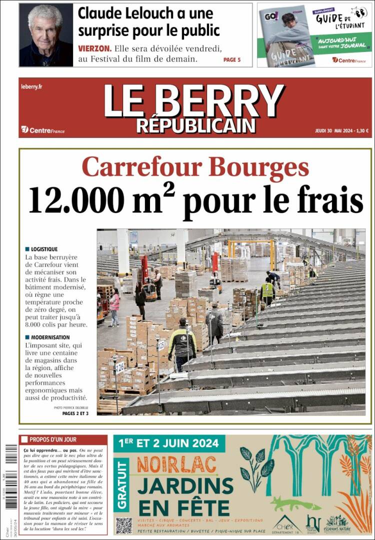 Portada de Berry Republicain (Francia)