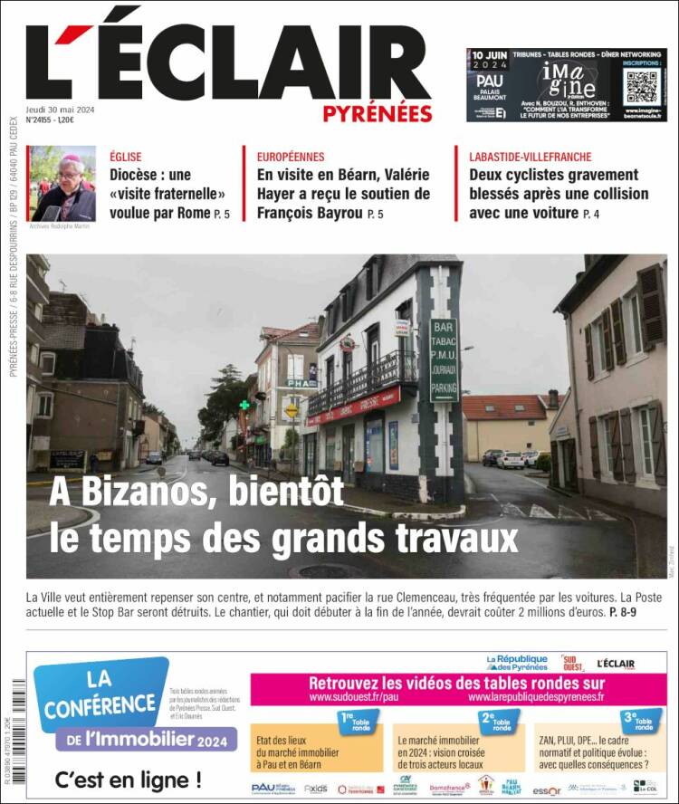 Portada de L'Eclair des Pyrénées (Francia)