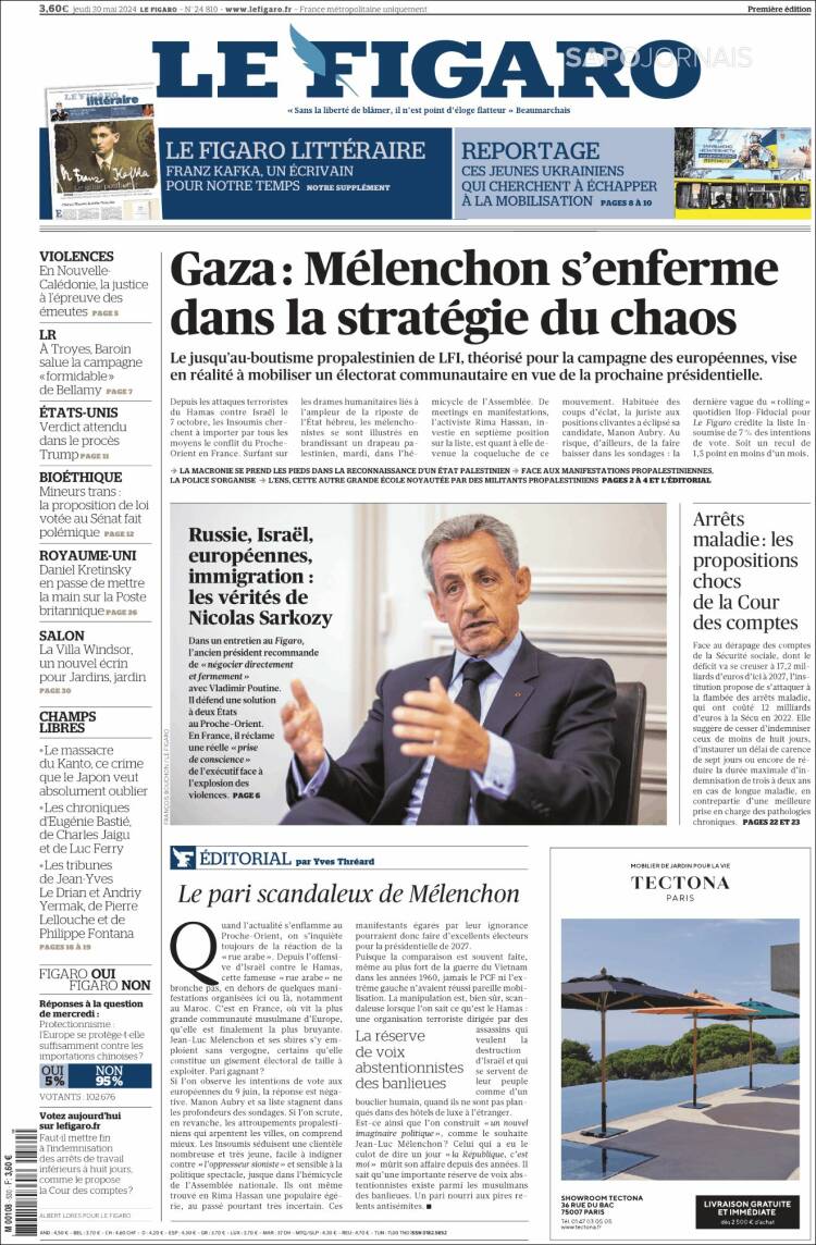 Portada de Le Figaro (Francia)