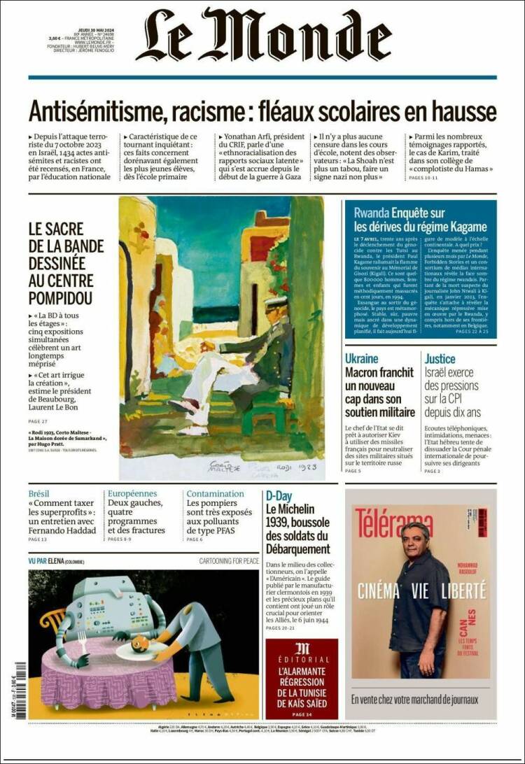 Portada de Le Monde (Francia)