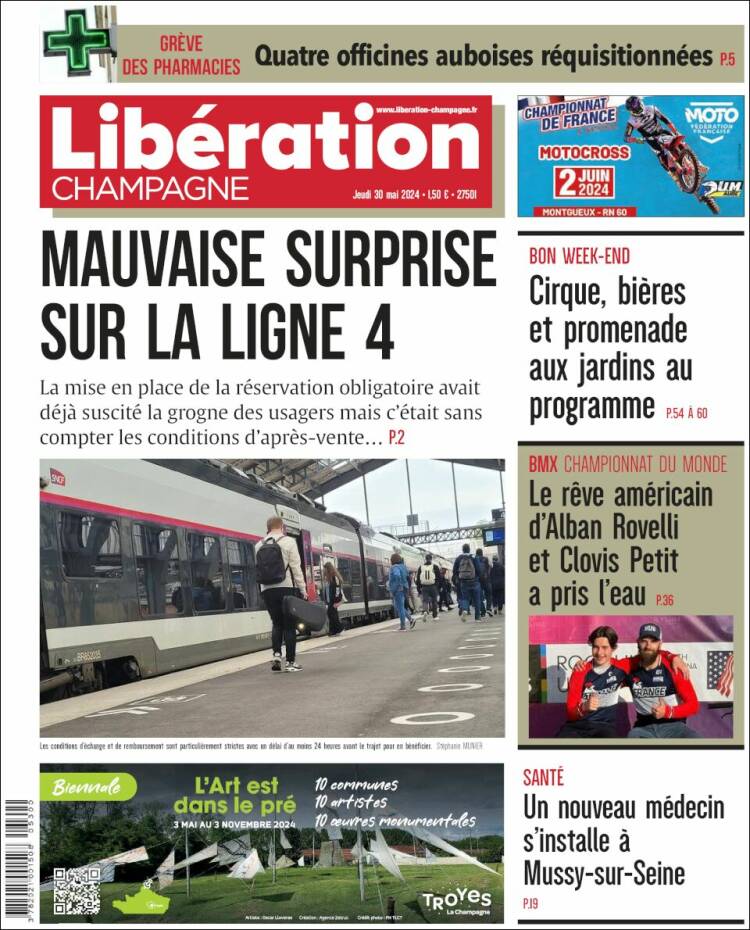 Portada de Libération Champagne (Francia)