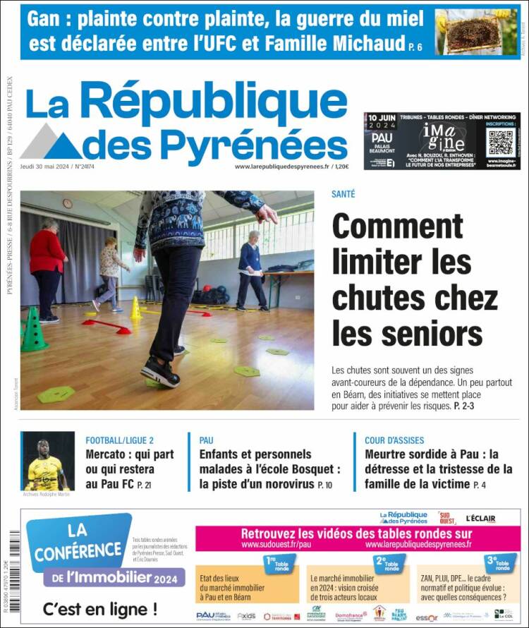 Portada de La République des Pyrénées (Francia)