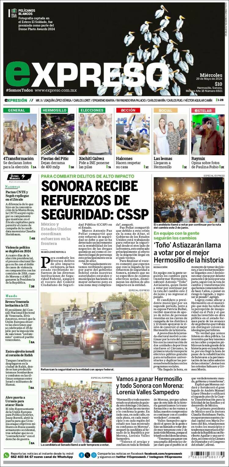 Portada de Expreso (M&eacute;xico)