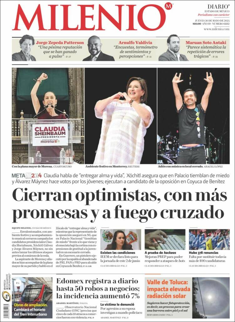 Portada de Milenio - Estado de México (M&eacute;xico)