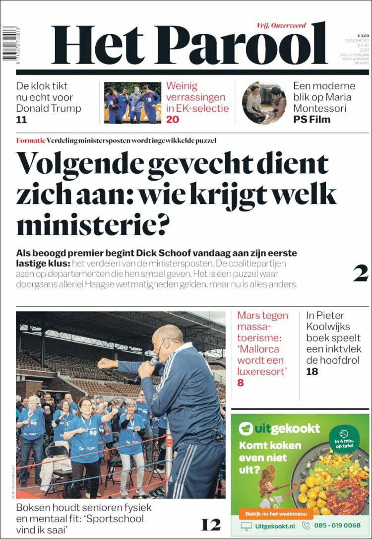 Portada de Het Parool (Pa&iacute;ses Bajos)