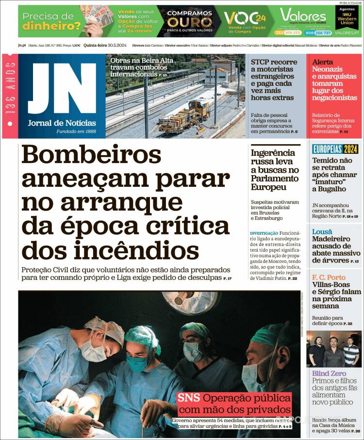Portada de Jornal de Notícias (Portugal)