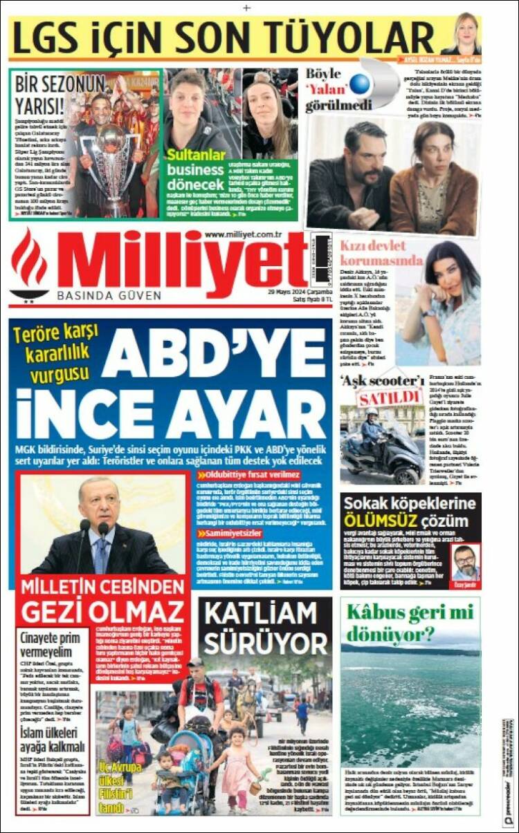 Portada de Milliyet (Turqu&iacute;a)