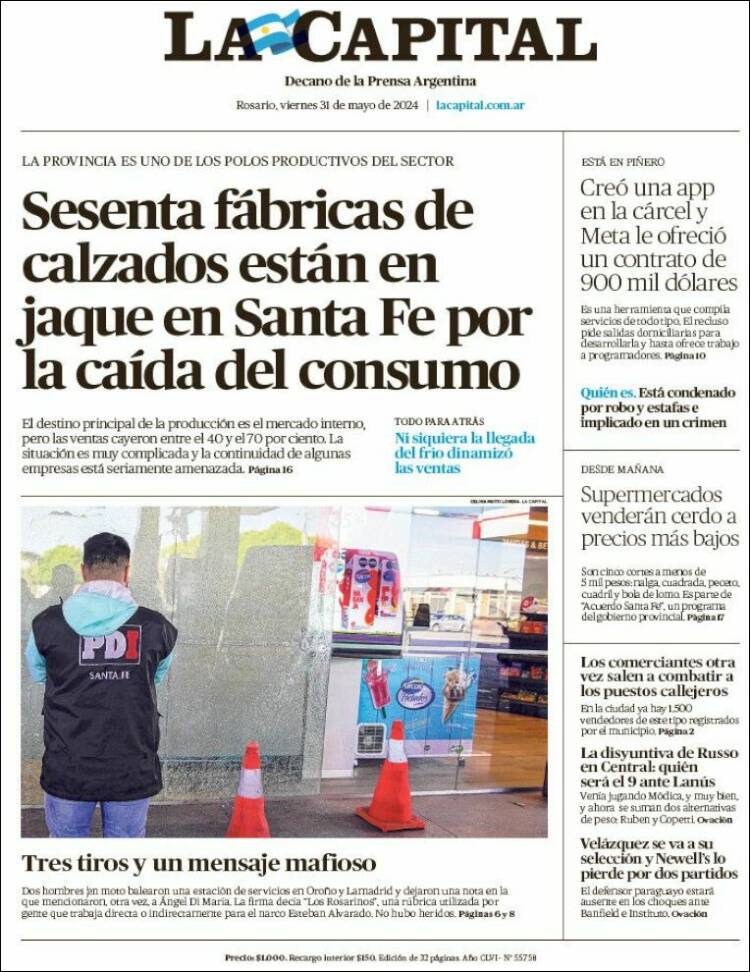 Portada de La Capital - Rosario (Argentina)