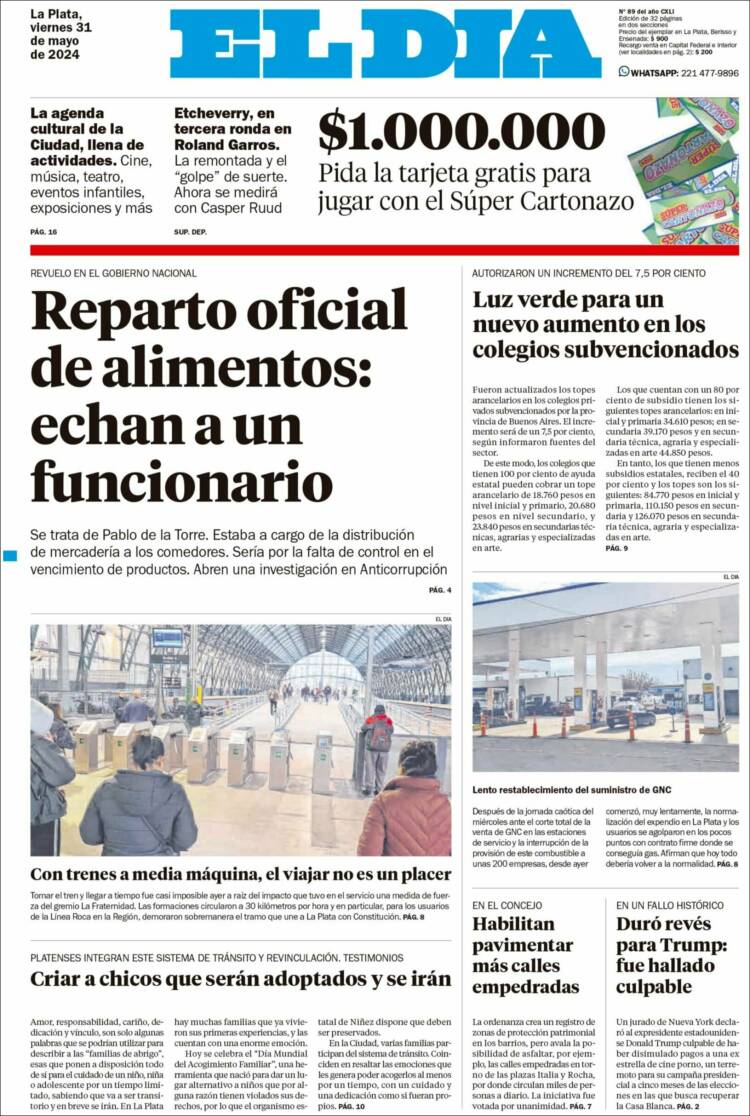 Portada de El Día de la Plata (Argentina)