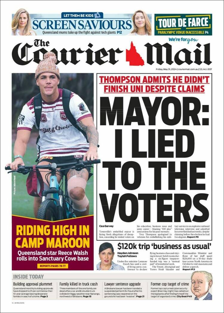 Portada de The Courier-Mail (Australia)