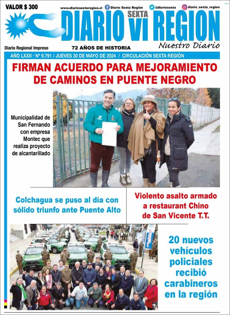 Portada de Diario VI Región (Chile)
