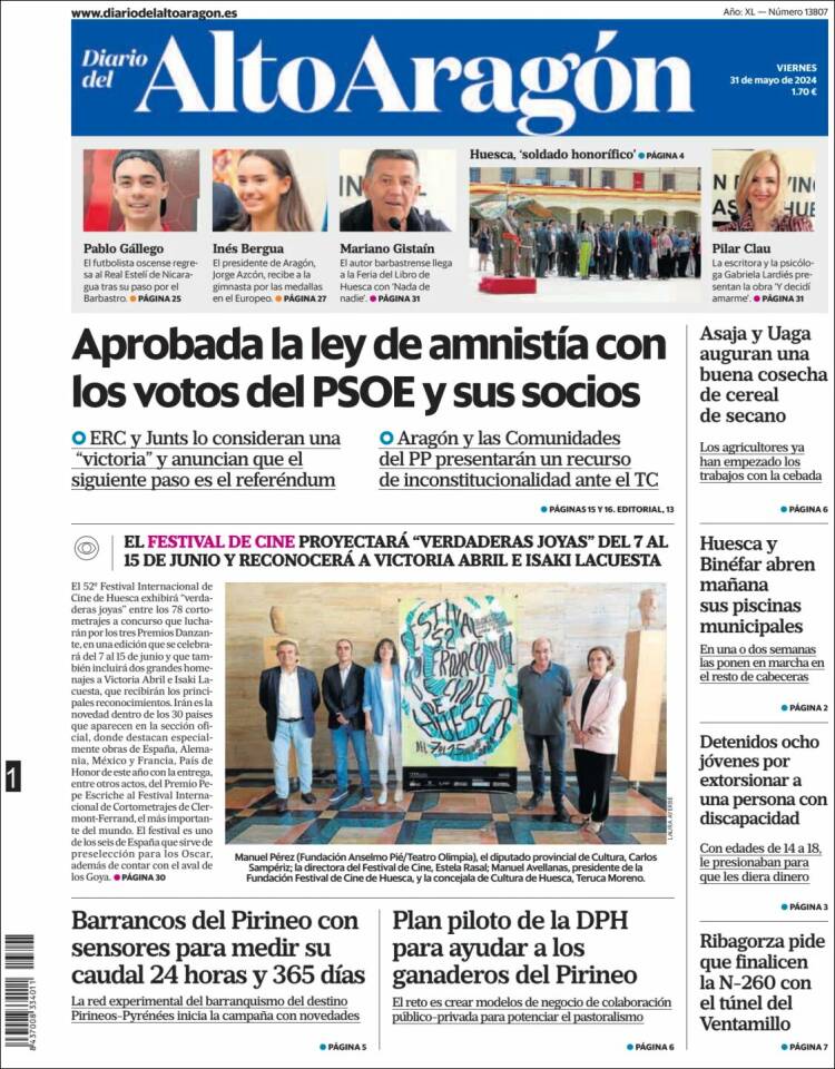 Portada de Diario del AltoAragón (España)