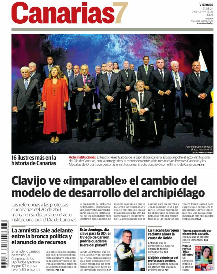 Portada de Canarias 7 (España)