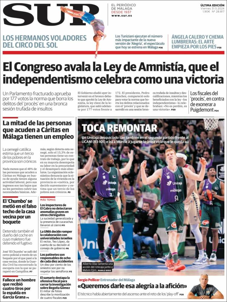 Portada de Diario el Sur (España)