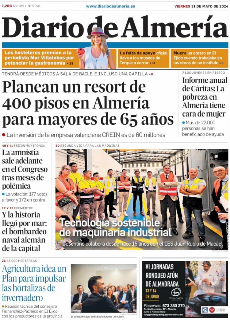 Portada de Diario de Almería (España)