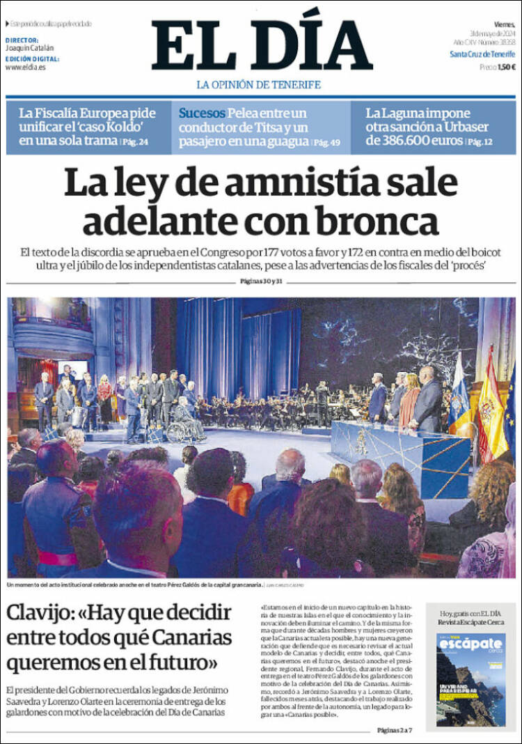 Portada de El Día (España)