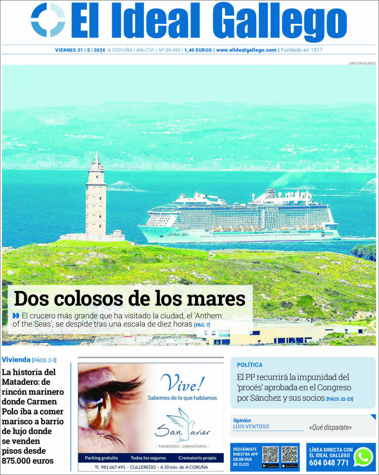 Portada de El Ideal Gallego (España)