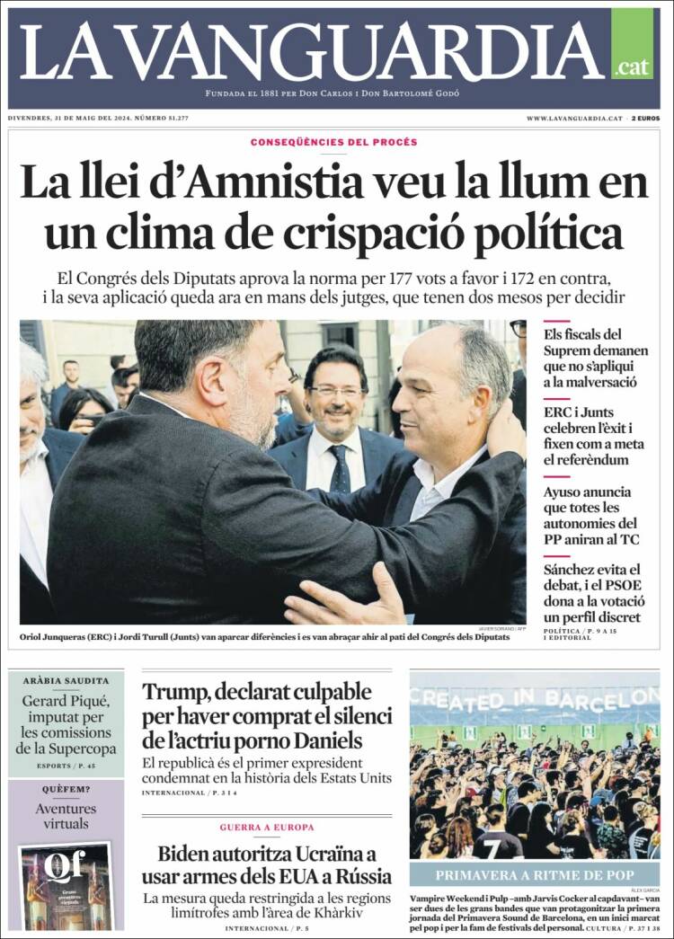 Portada de La Vanguardia (España)