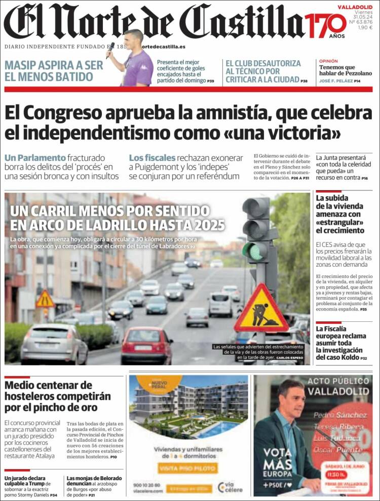 Portada de Norte de Castilla - Valladolid (España)
