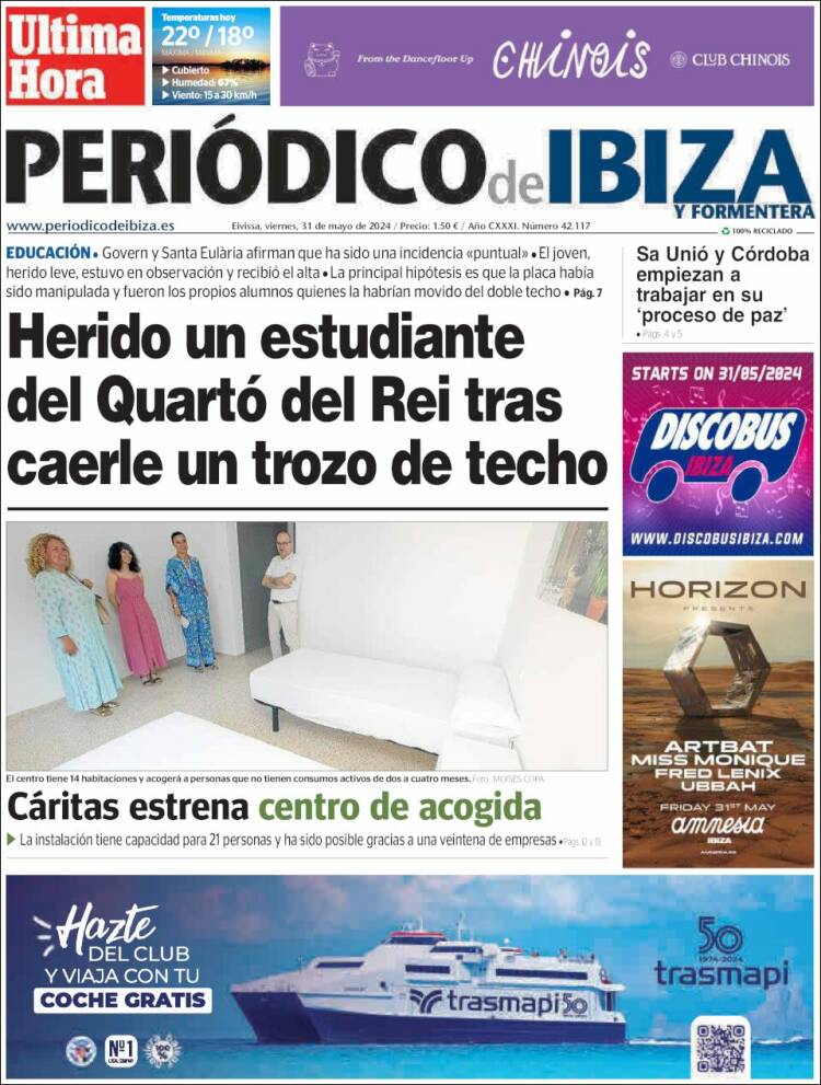 Portada de Periódico de Ibiza (España)