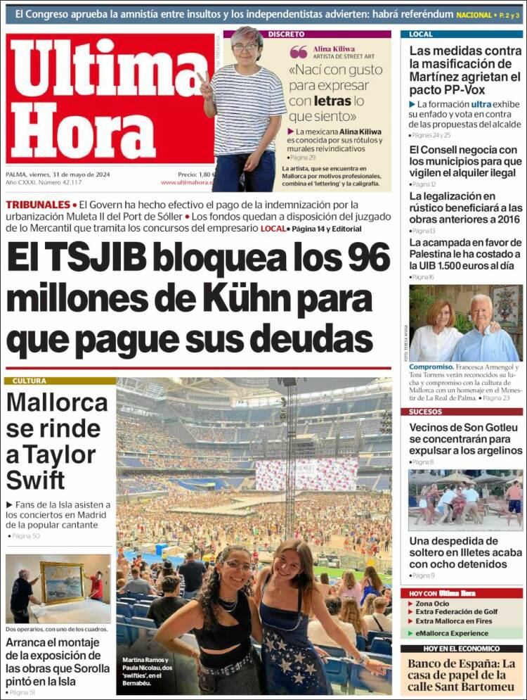 Portada de Última Hora (España)