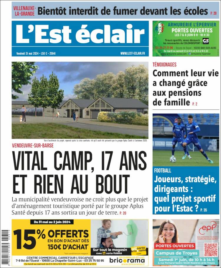 Portada de L'Est Eclair (Francia)