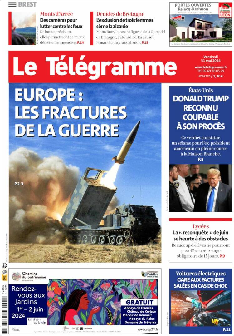 Portada de Télégramme (Francia)
