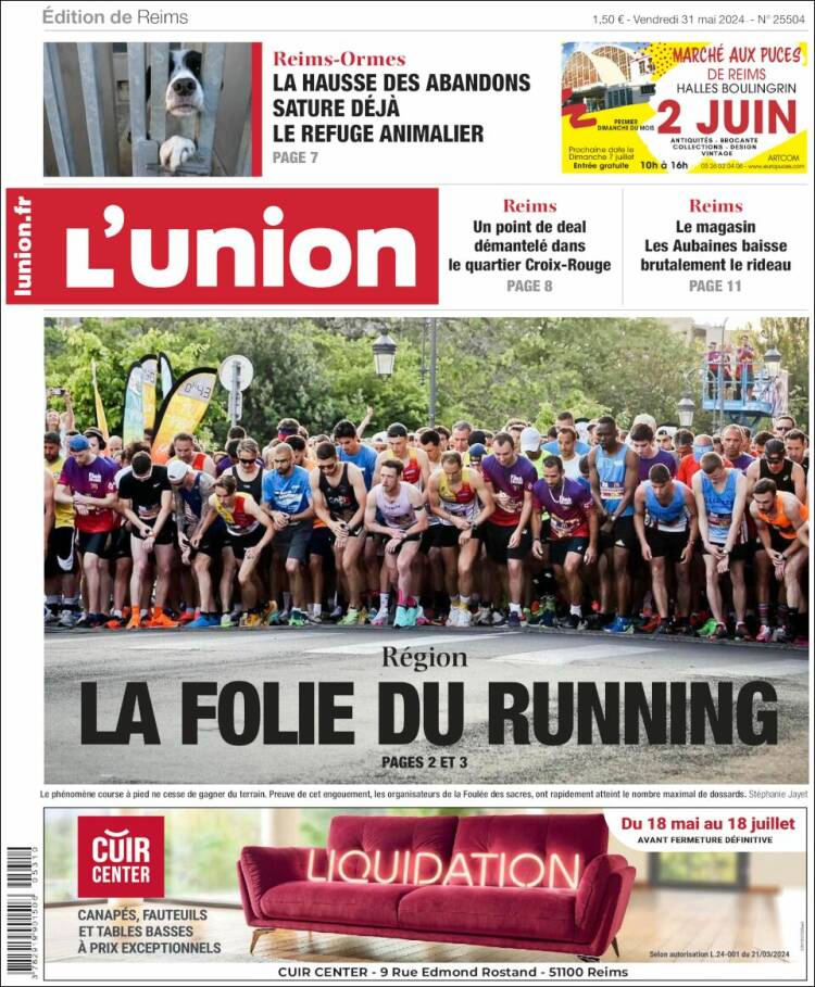 Portada de L'Union (Francia)