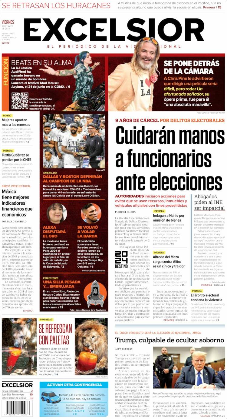 Portada de Excelsior (México)