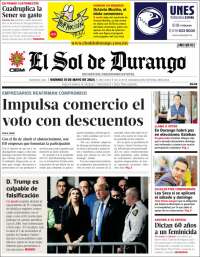 Portada de El Sol de Durango (México)