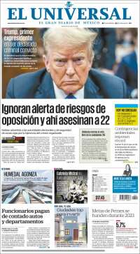 Portada de El Universal (Mexico)