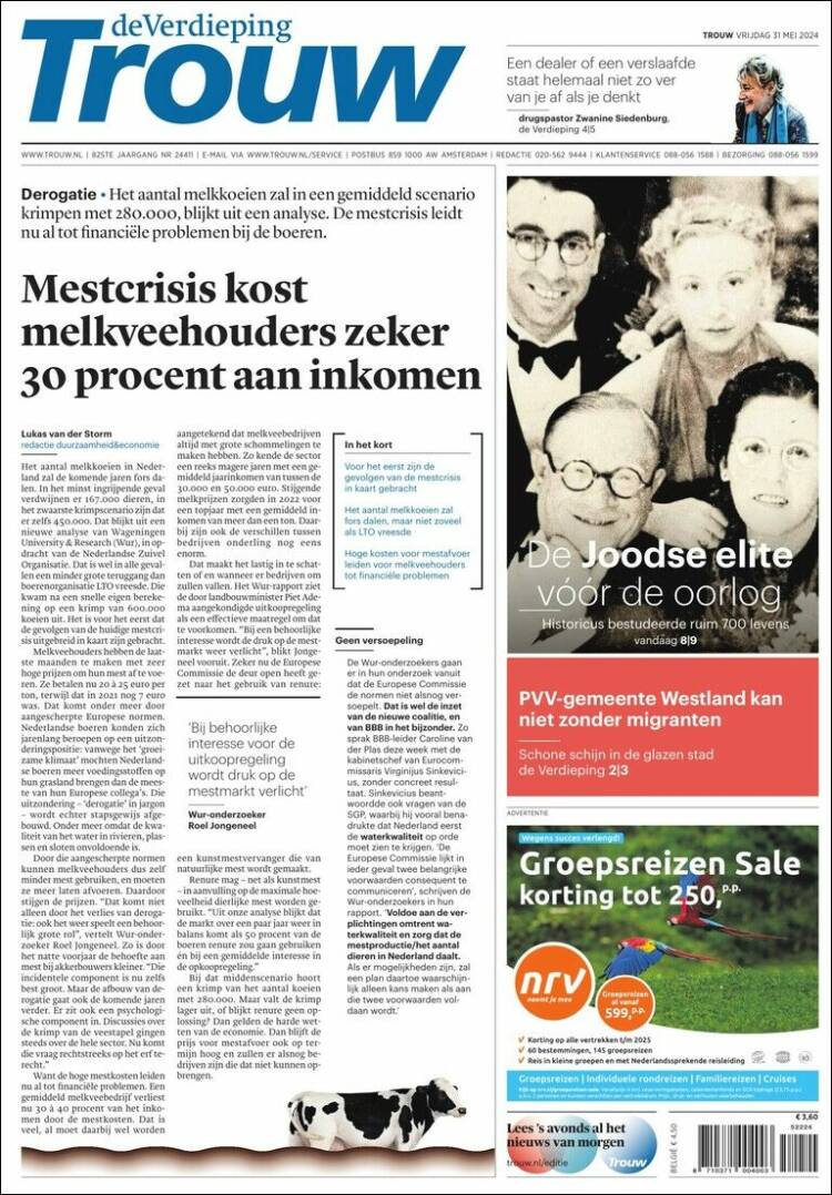 Portada de Trouw (Pa&iacute;ses Bajos)