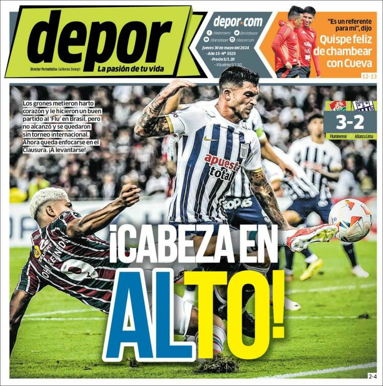 Portada de Depor (Per&uacute;)