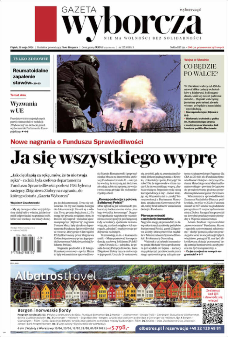 Portada de Gazeta Wyborcza (Polonia)