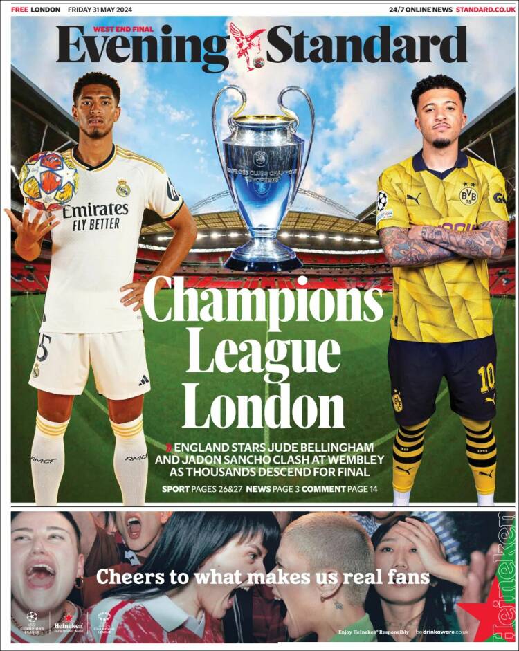 Portada de Evening Standard (Reino Unido)