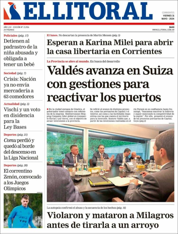 Portada de El Litoral Corrientes (Argentina)