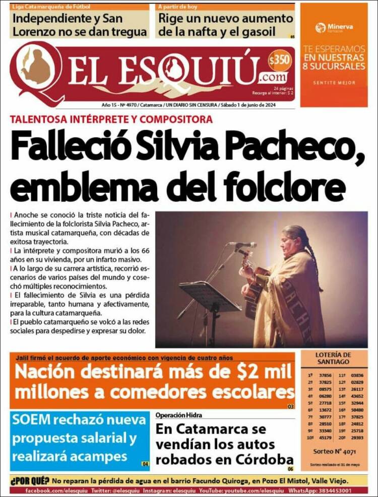 Portada de El Esquiu (Argentina)