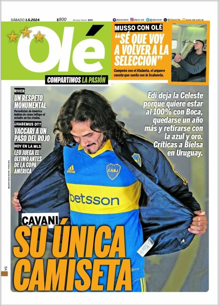 Portada de Olé (Argentina)