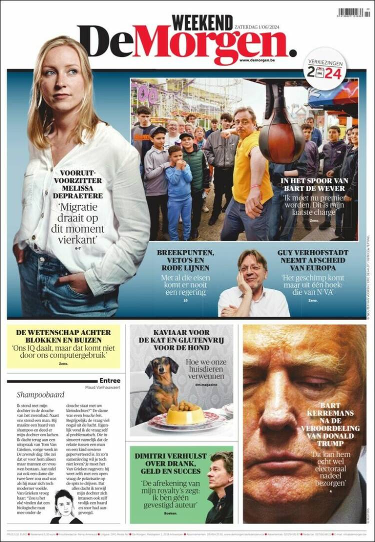 Portada de De Morgen (B&eacute;lgica)