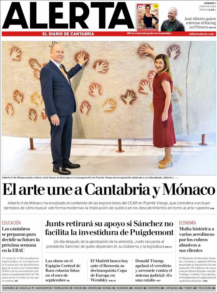 Portada de Alerta - El Diario de Cantabria (España)